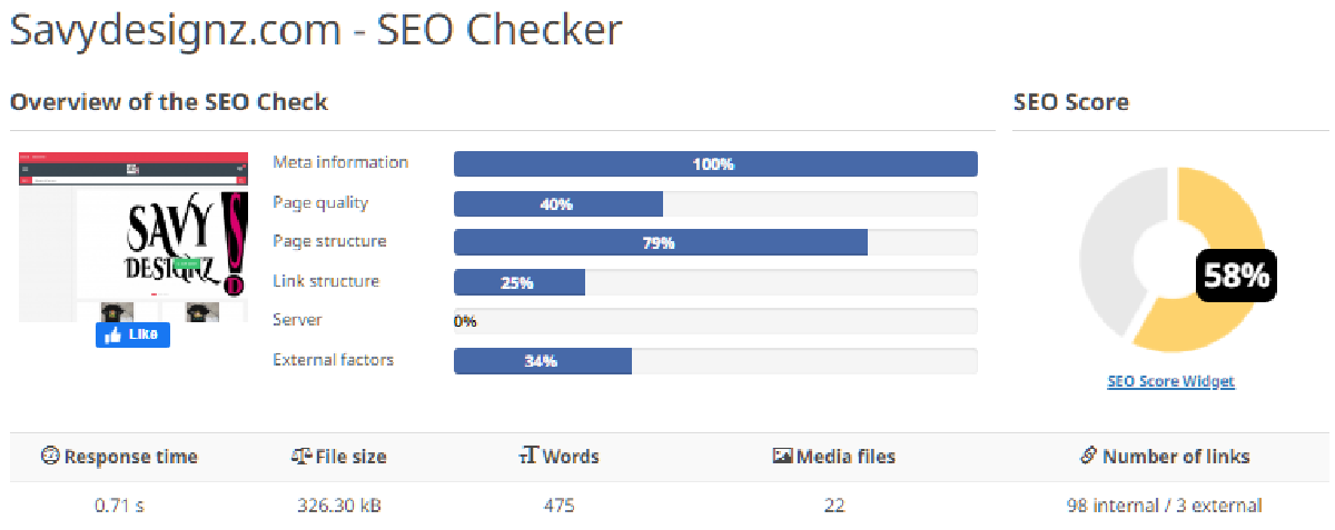 seo results chart savydesignz